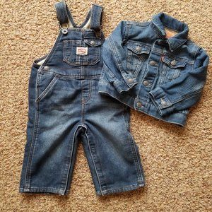 Baby Levi's Denim Overalls & Jacket- 12 mo